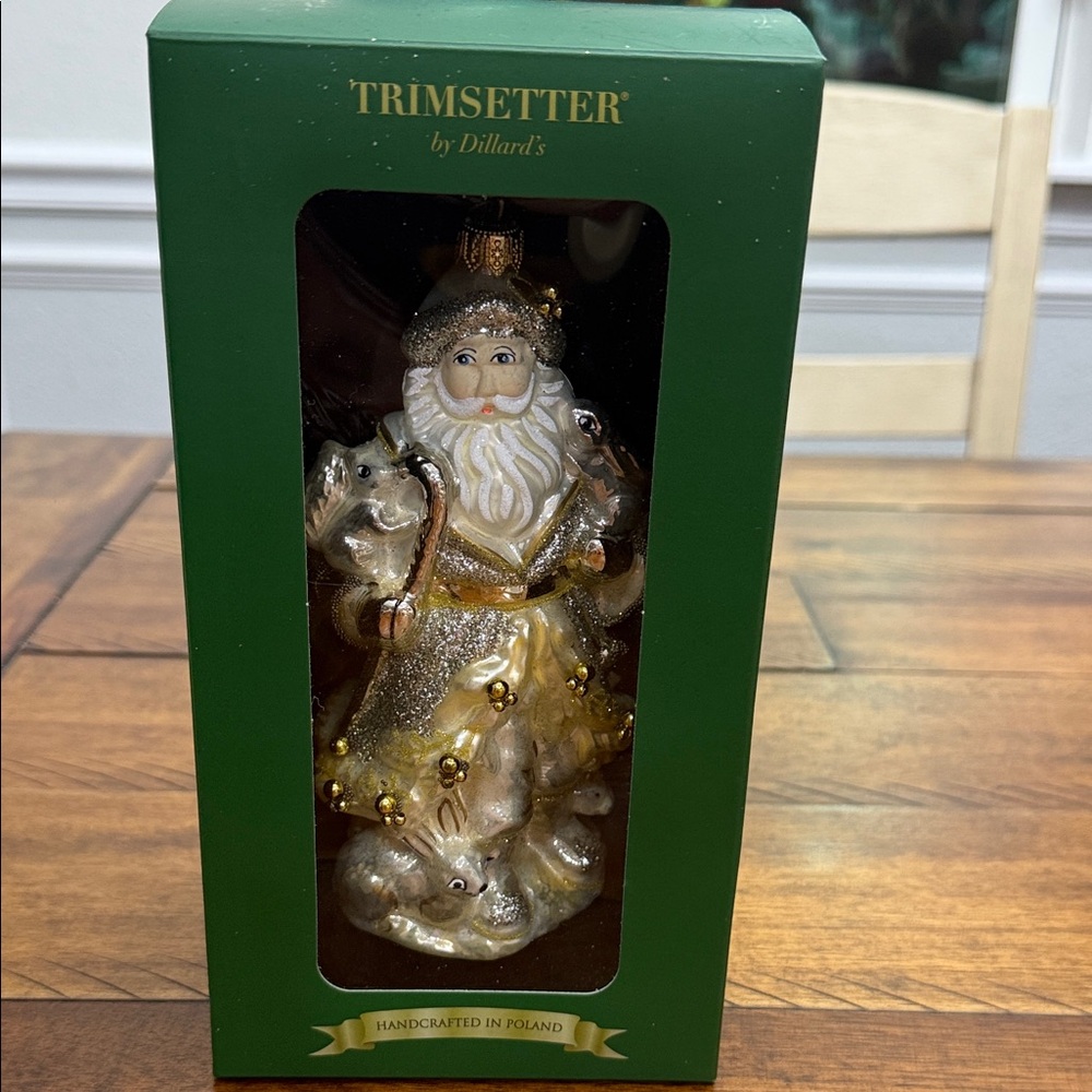 Santa Ornament - Gold and Silver